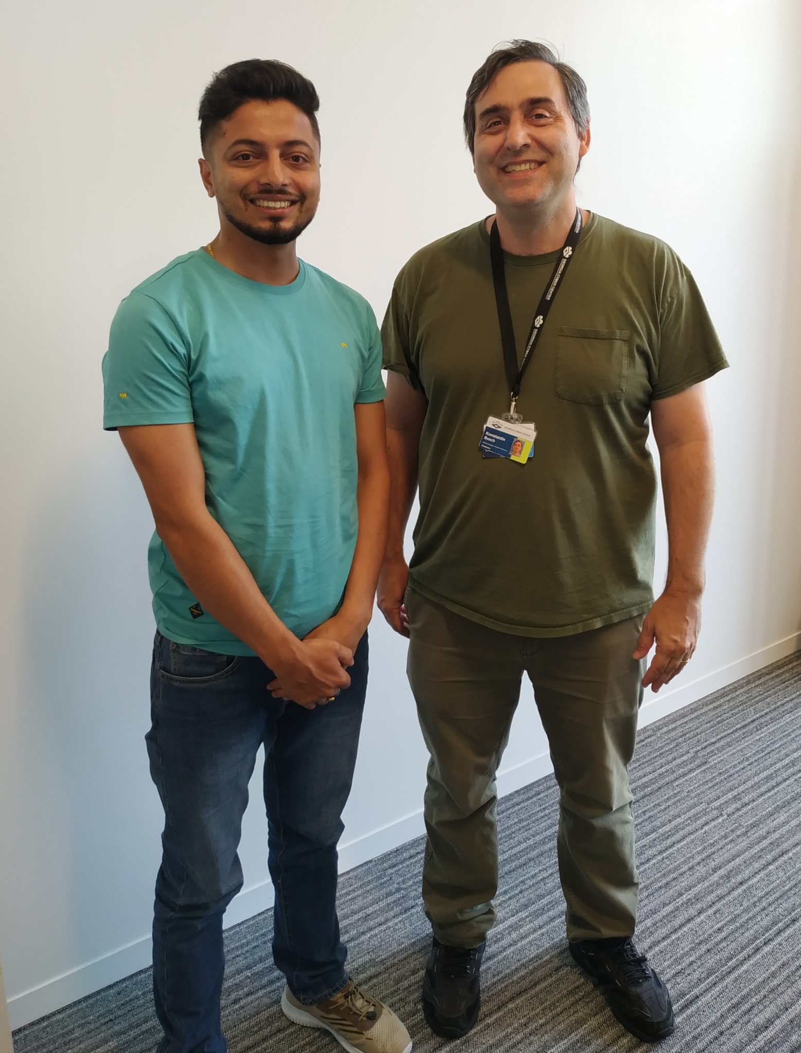 Ramesh Adhikari,  meet his PhD advisor Dr. Costas Busch, for the first time