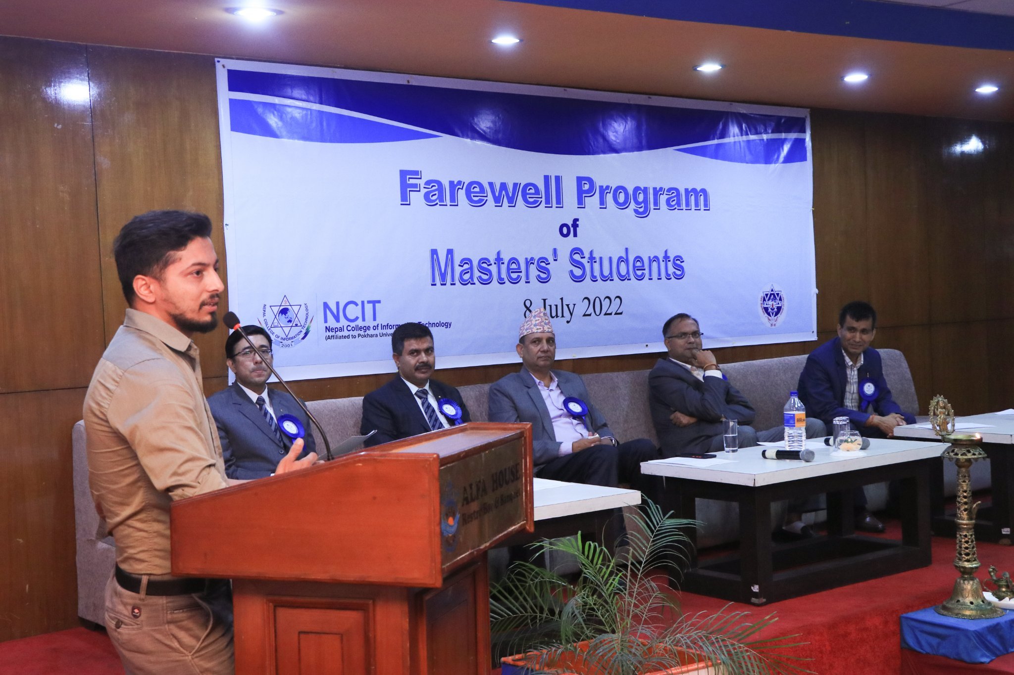 Ramesh Adhikari, delivered the speech at NCIT masters farewell program, on behalf of Master's students (Batch 2018-2019)